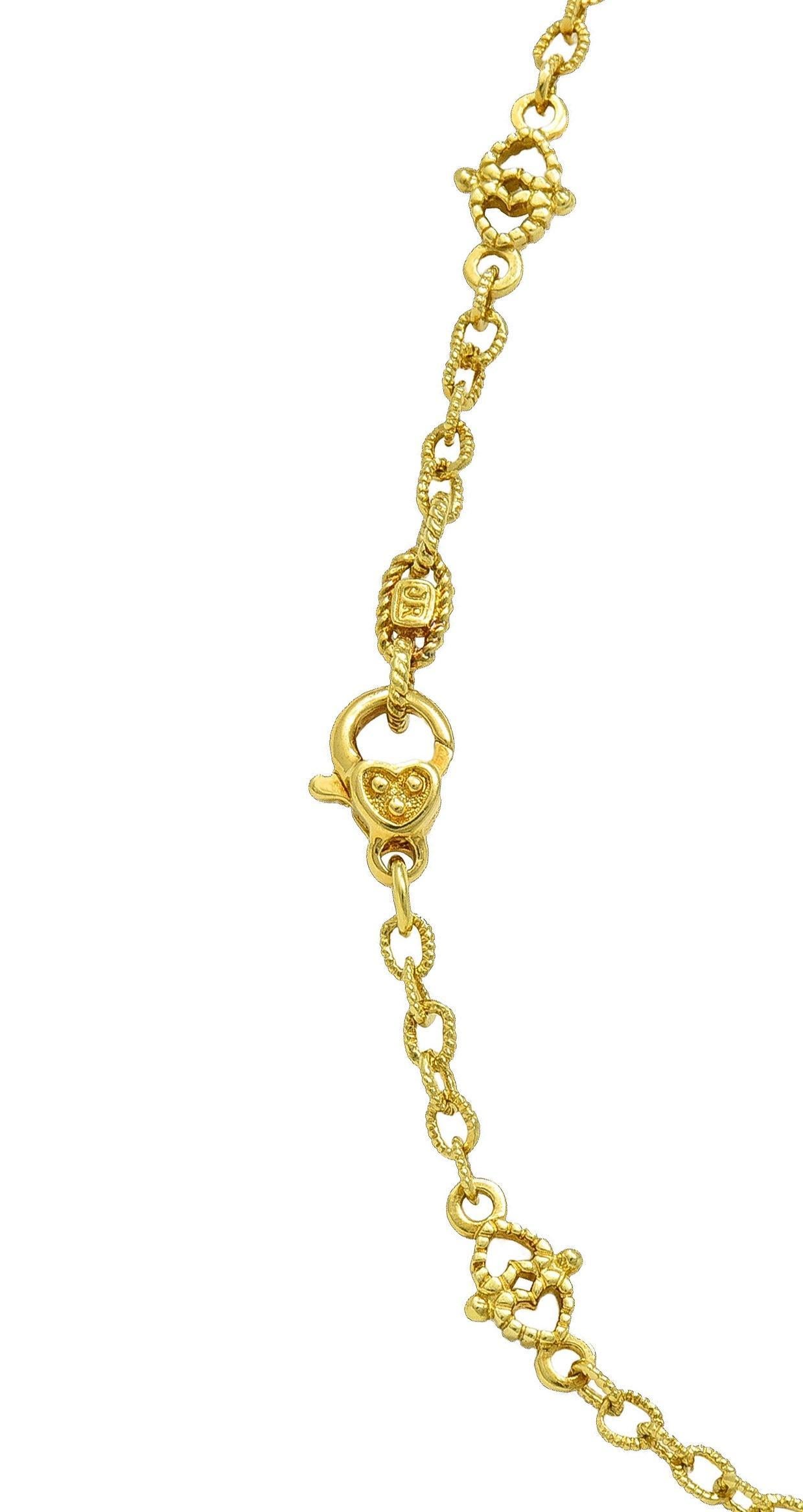 Judith Ripka 23.04 CTW Canary Quartz Diamond 18K Gold Pendant Necklace 6