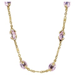 Judith Ripka / 27.5 Ct Diamond & Sapphire Necklace / 23.8 Grams / 18K