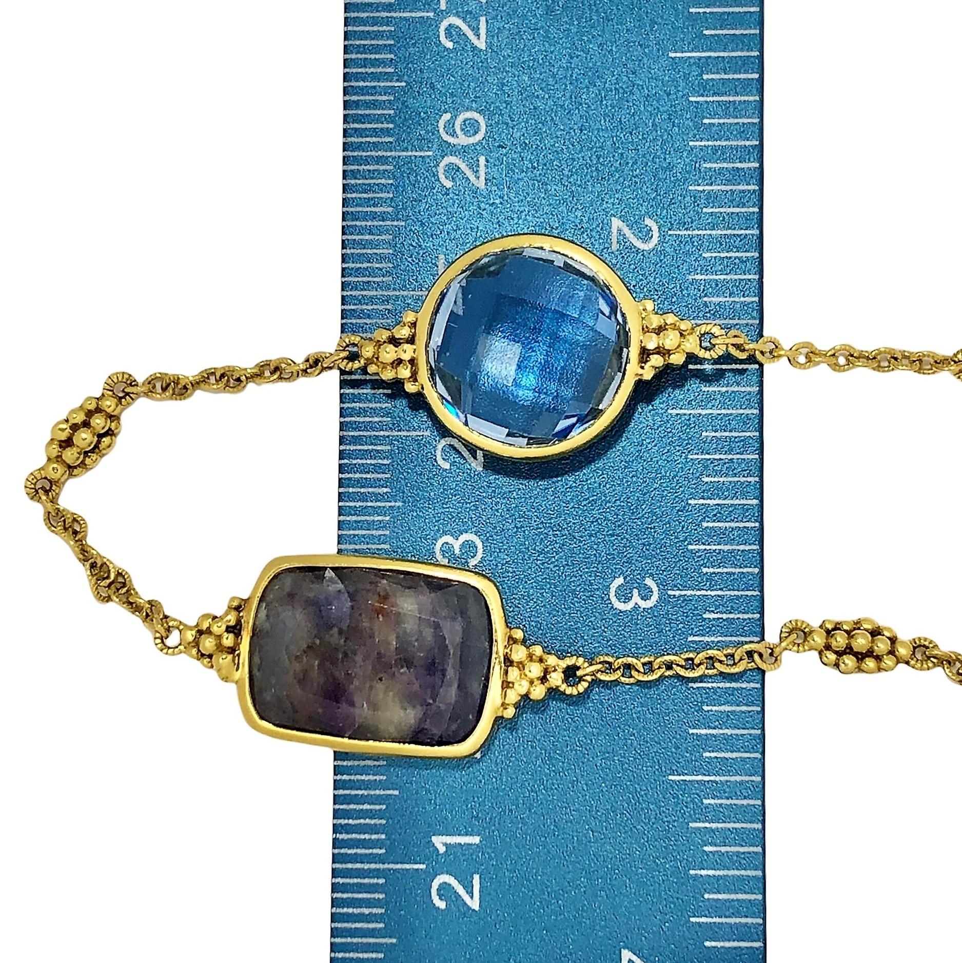 Women's Judith Ripka 18K Yellow Gold  Neck Chain with Mixed Colored Stones
