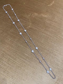 Judith Ripka 35" Long Pave Diamond Station Necklace in 18k White Gold