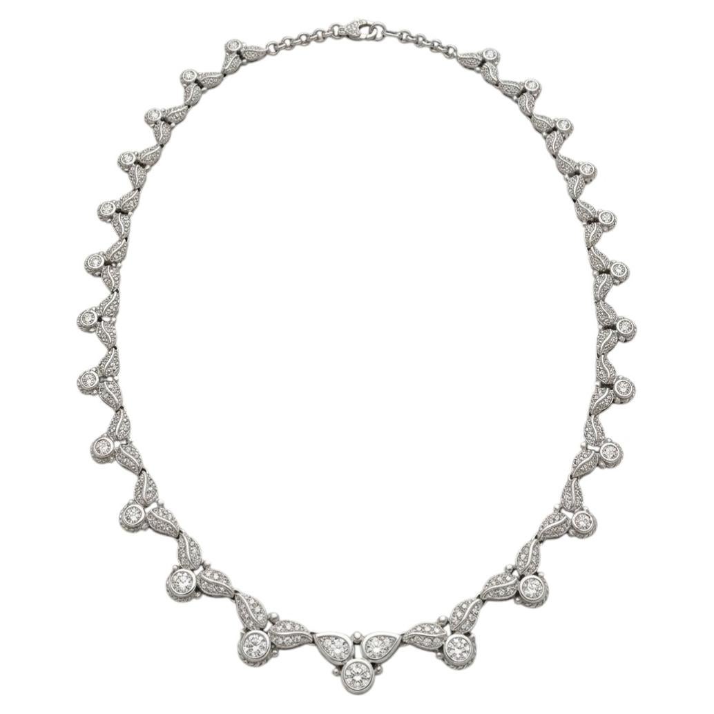 Judith Ripka - Collana con collare di diamanti da 4,7 carati in oro bianco da 18 carati