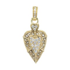 Judith Ripka .50 Carat Diamond Yellow Gold Heart Pendant Enhancer