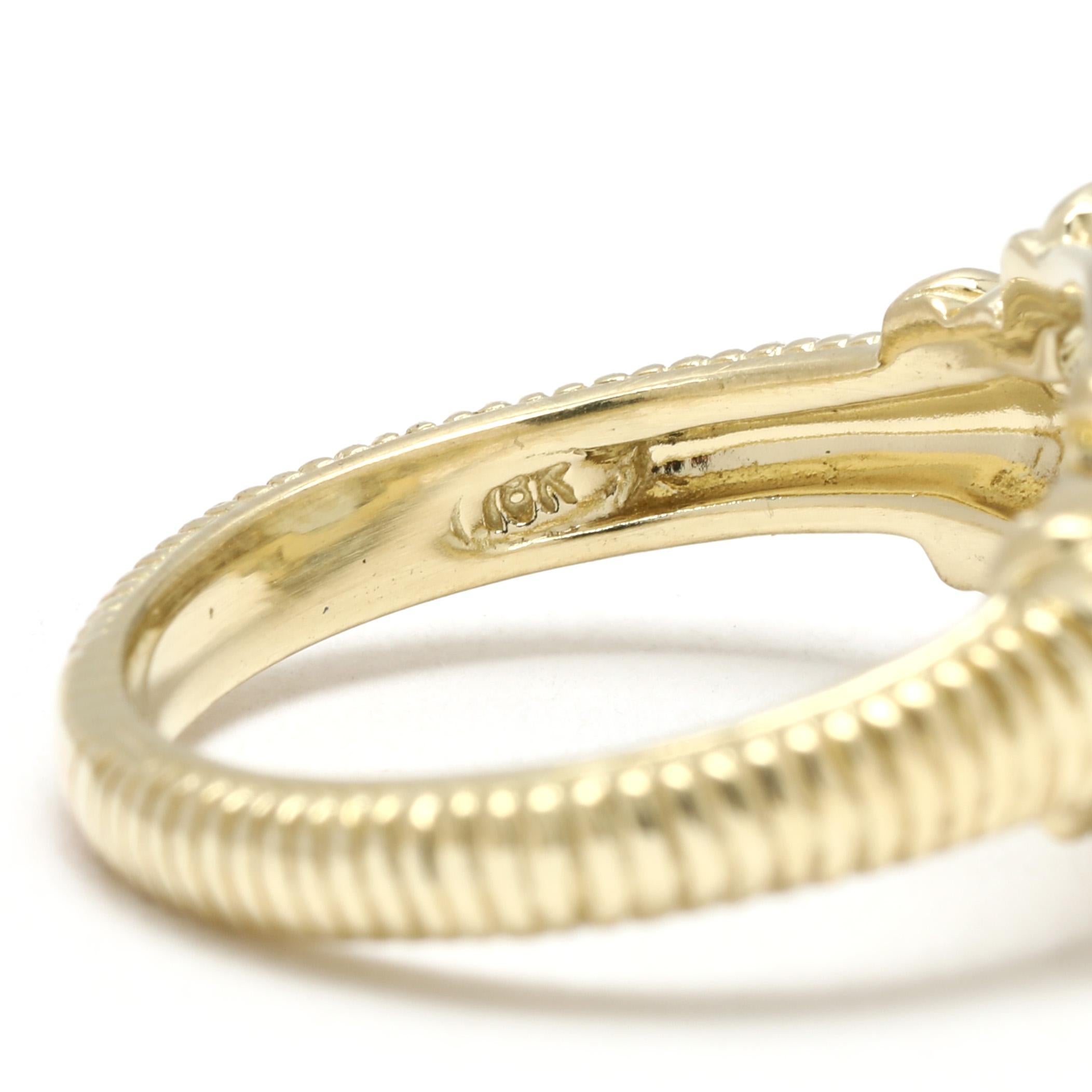 Judith Ripka, bague en or jaune 18 carats, Prasiolite 5,2 carats et diamants, taille 4,75 en vente 1