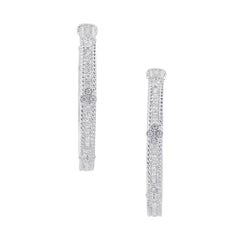 Judith Ripka .72 Carat Diamond White Gold Hoop Earrings