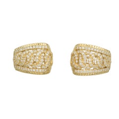 Judith Ripka .74 Carat Round Diamond 18k Yellow Gold Clip Post Earrings
