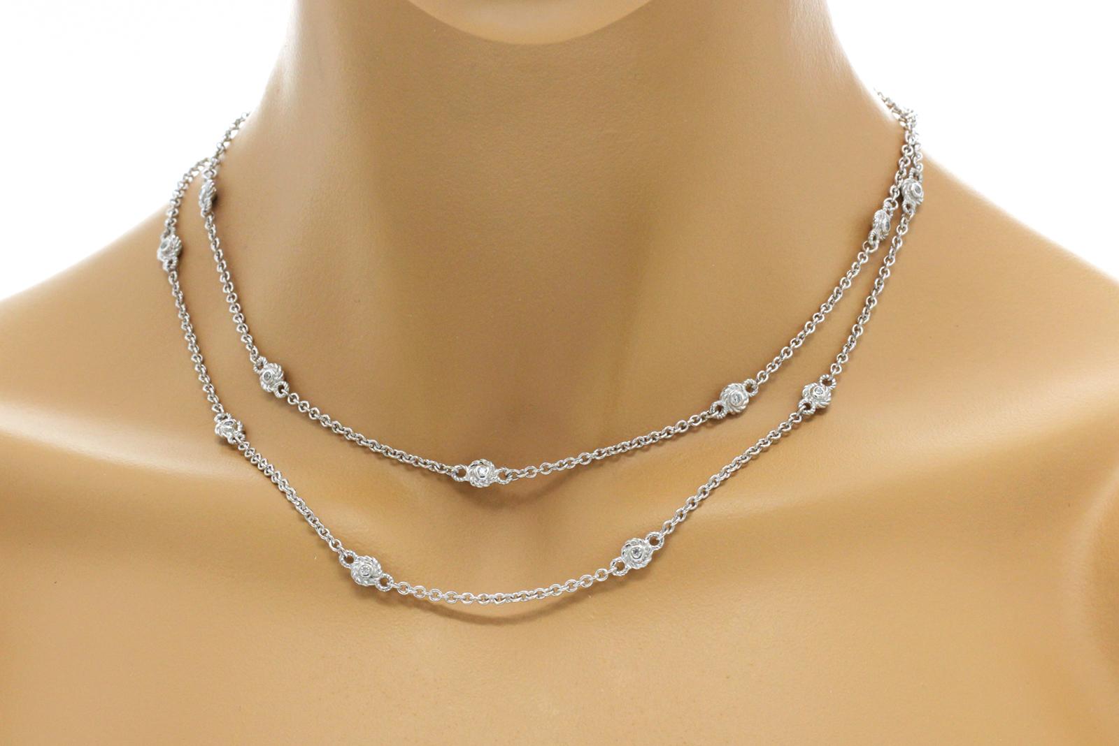 Judith Ripka 925 Sterling Silber Station CZ Kette Halskette im Zustand „Hervorragend“ in Los Angeles, CA