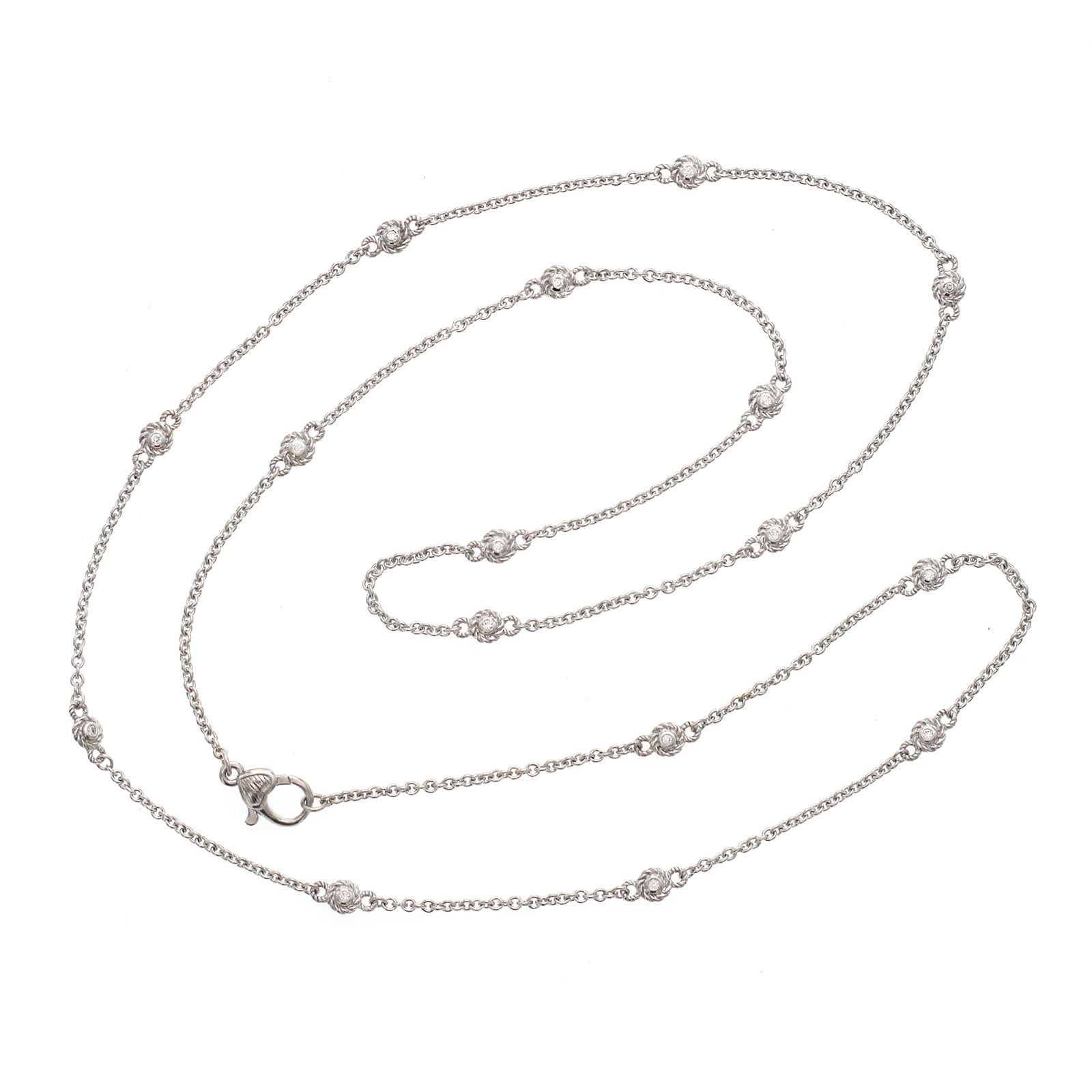 Judith Ripka 925 Sterling Silber Station CZ Kette Halskette für Damen oder Herren