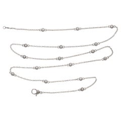 Judith Ripka 925 Sterling Silver Station CZ Chain Necklace
