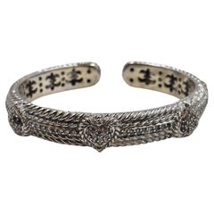 Judith Ripka Bracciale a cerniera con cuore in argento 925 e CZ