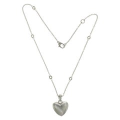 Judith Ripka 925 Sterling Silver Diamonique Heart Pendant Necklace