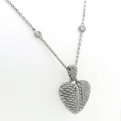 Judith Ripka 925 Sterling Silver Diamonique Heart Pendant Necklace