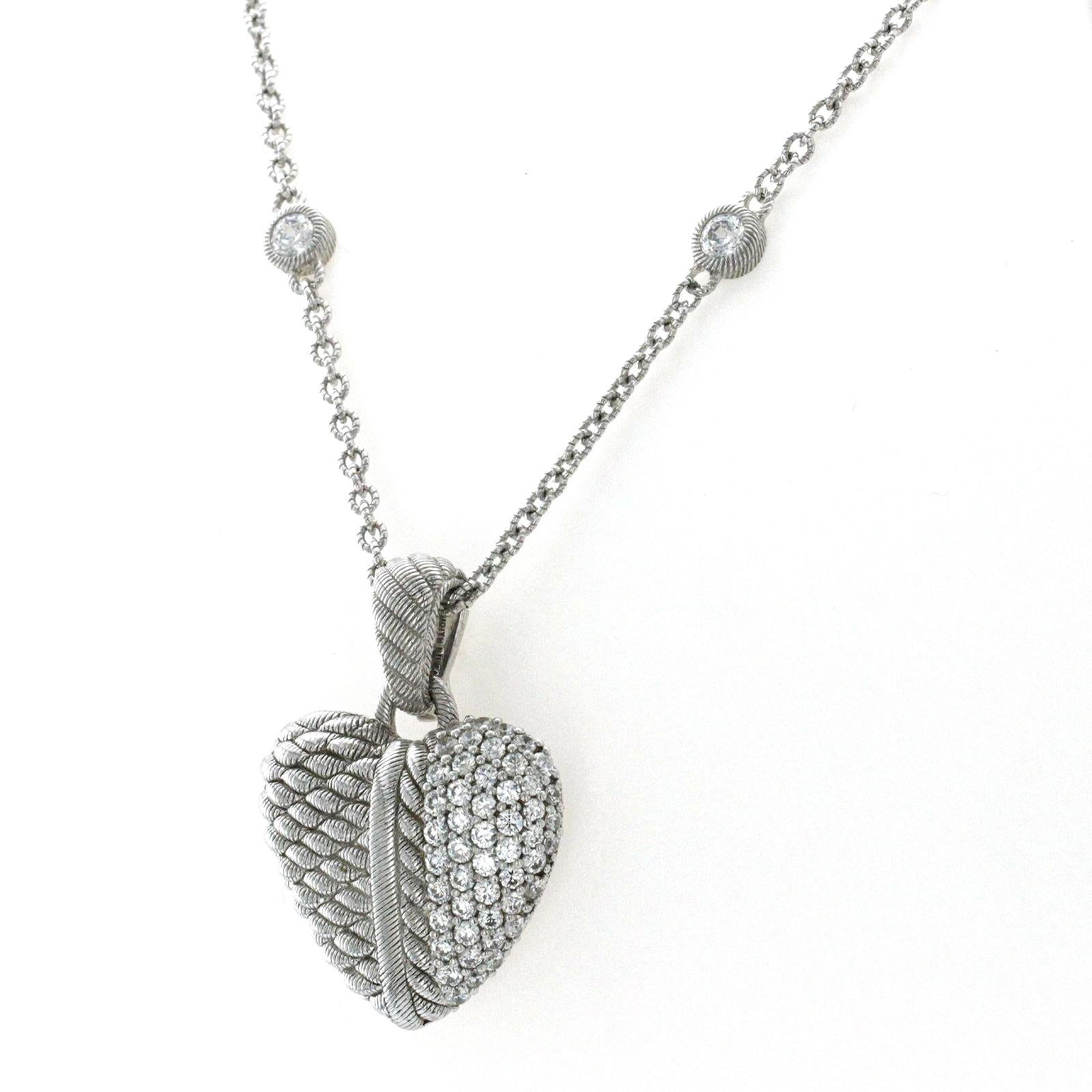 diamonique heart necklace