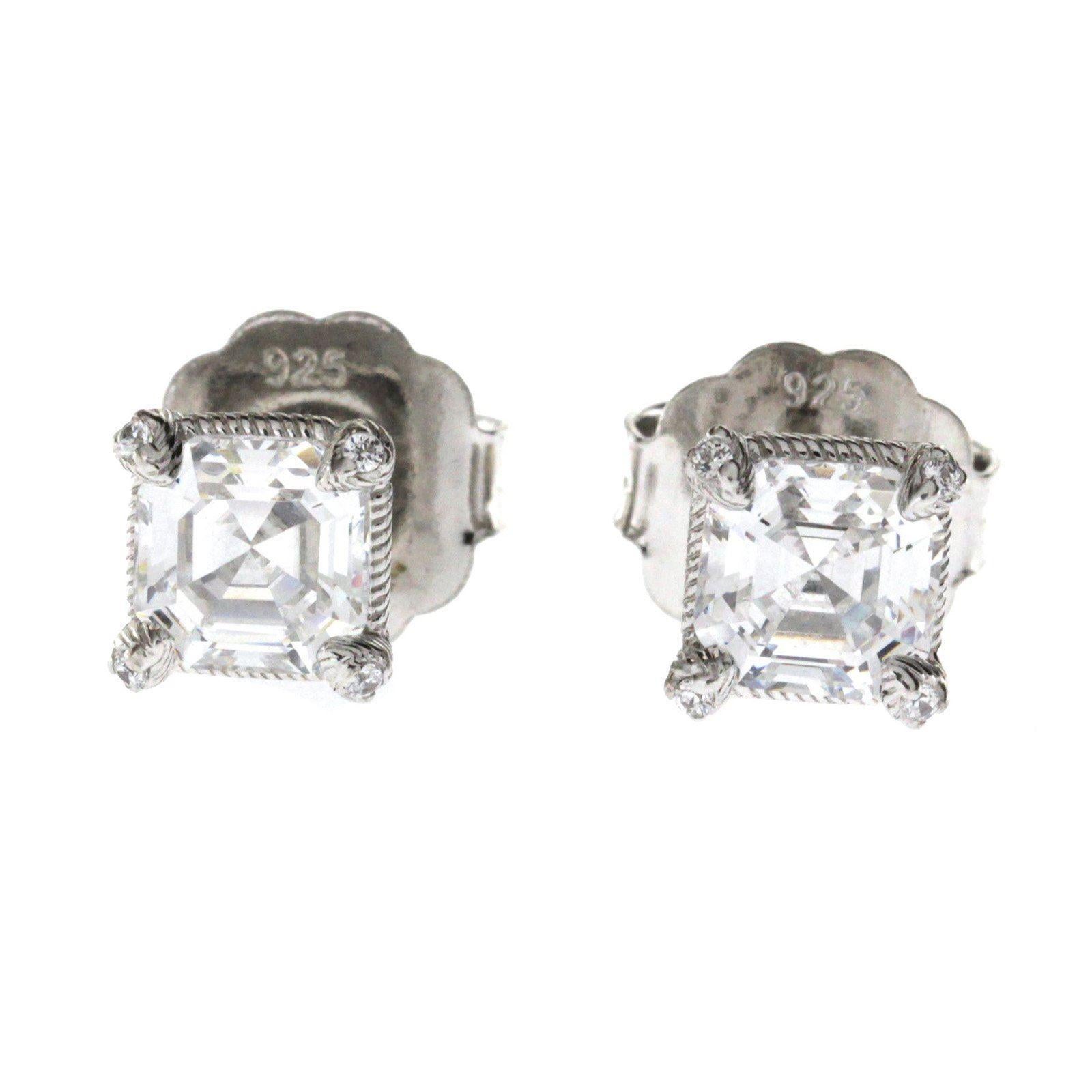 Height: 7 mm
Width: 7 mm
Metal: Sterling Silver
Hallmarks: JR 925 
Total Weight: 3 Grams
Stone Type: Diamonique
Condition: Pre Owned in Great Condition
Estimated Price: $360
Stock Number: U116-1