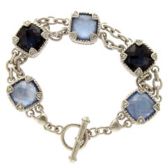 Judith Ripka 925 Sterling Silver Gemstone Doublet Bracelet