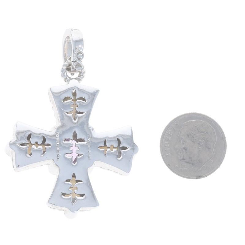 Judith Ripka Anhänger 925, Amethyst, Perlmutt, Kubischer Zirkon, Kreuzanhänger im Zustand „Hervorragend“ im Angebot in Greensboro, NC
