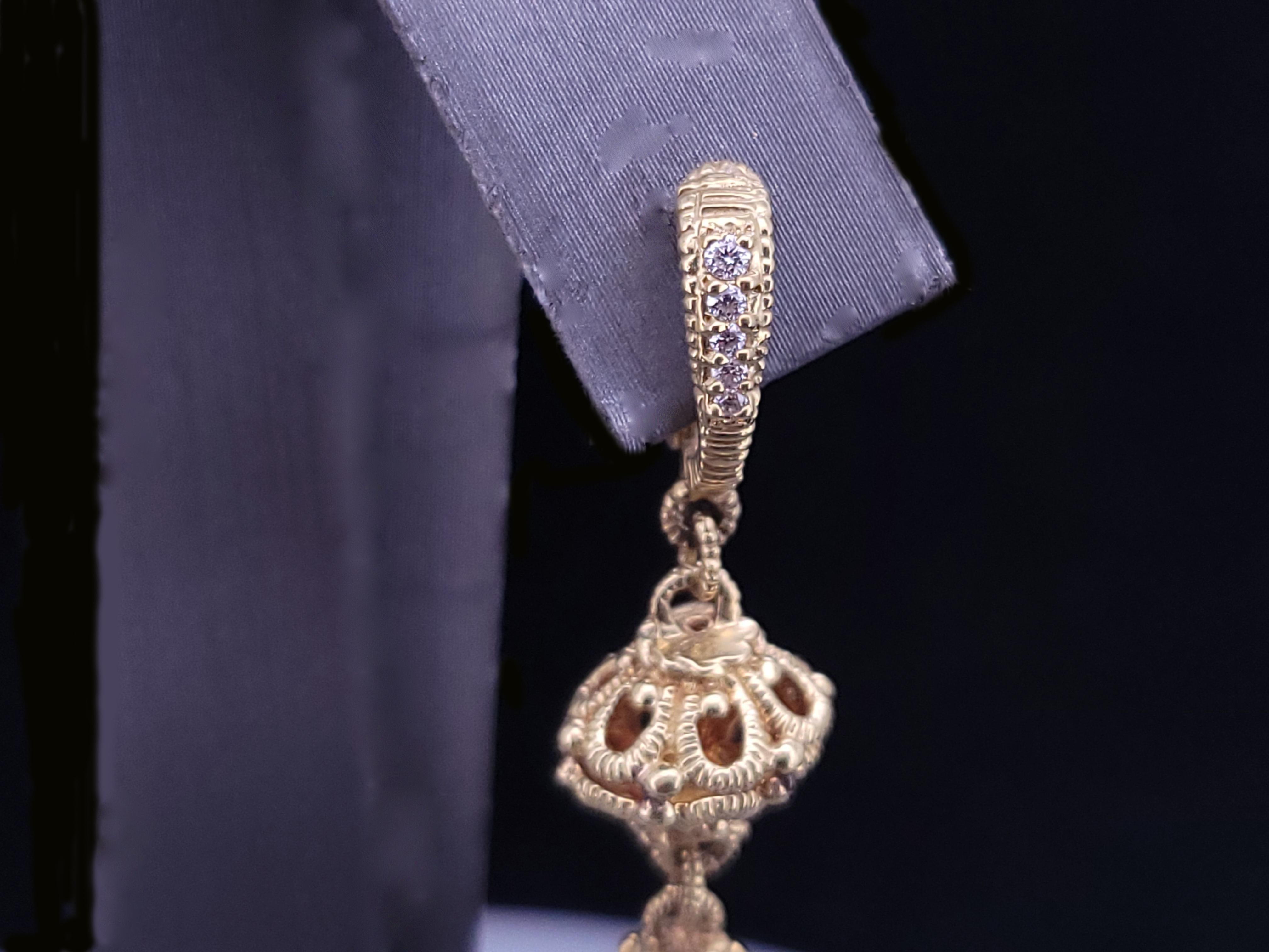 Donna Orecchini con perle di onice nero in oro giallo 18 carati di Judith Ripka in vendita