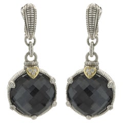 Judith Ripka Boucles d'oreilles en goutte en onyx noir et argent sterling et onyx noir