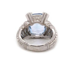 Judith Ripka Blue CZ and 0.45 CTW Dia Ring in 18K