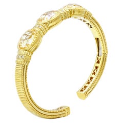 Judith Ripka Bracelet with 3 Oval Citrines in the Middle