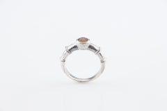 Judith Ripka Citrine and Sterling Silver Cable Stacking Ring, Size 10