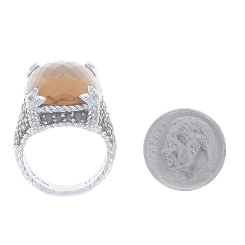 Judith Ripka Citrin & kubischer Zirkon Ring - Sterling 925 Rechteckige Kissen im Angebot 1