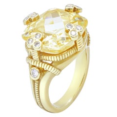 Judith Ripka Citrine Diamond Ring