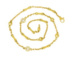 Judith Ripka Contemporary 1.40 Carat Diamond 18 Karat Gold Station Necklace
