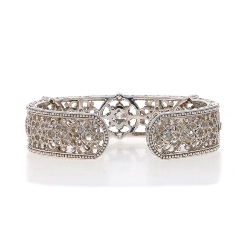 Women's Judith Ripka Cubic Zirconia Floral Medallion Cuff Bracelet 7
