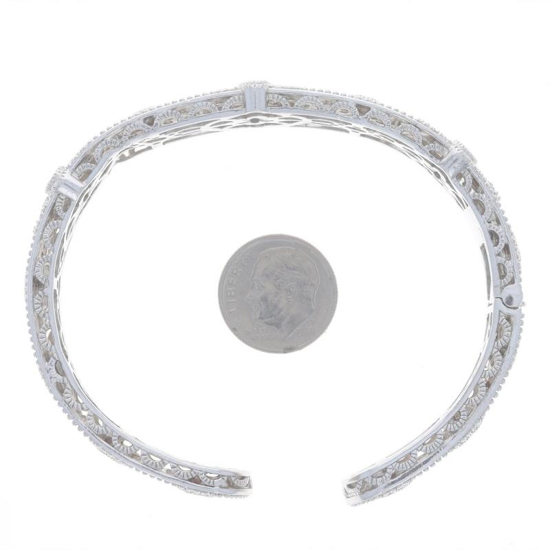 Judith Ripka Cubic Zirconia Floral Medallion Cuff Bracelet 7