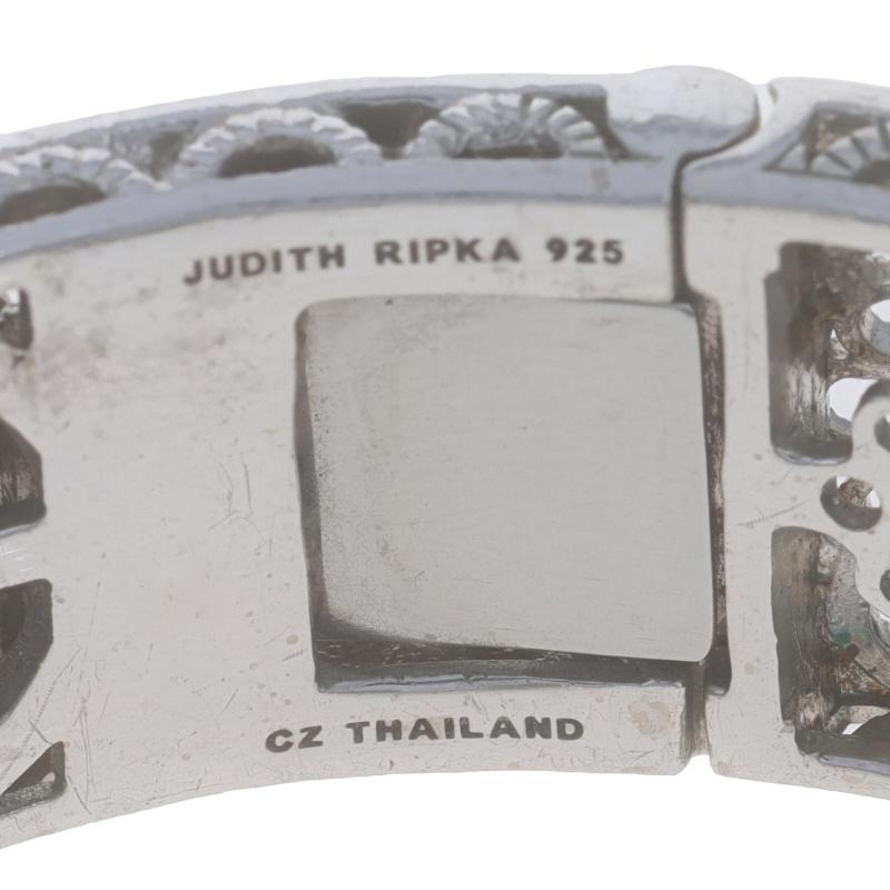 Judith Ripka Cubic Zirconia Floral Medallion Cuff Bracelet 7