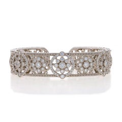 Manchette Judith Ripka Cubic Zirconia à médaillons floraux 7" - Sterling 925