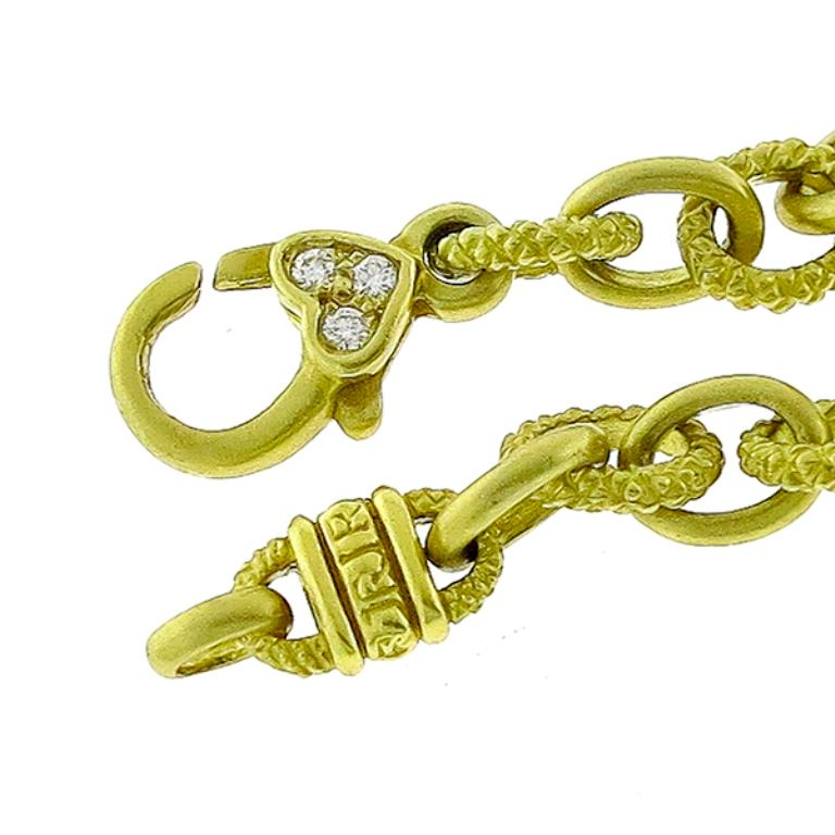 Judith Ripka Diamond 18 Karat Yellow Gold Chain Link Necklace In New Condition In New York, NY