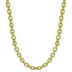 Judith Ripka Diamond 18 Karat Yellow Gold Chain Link Necklace