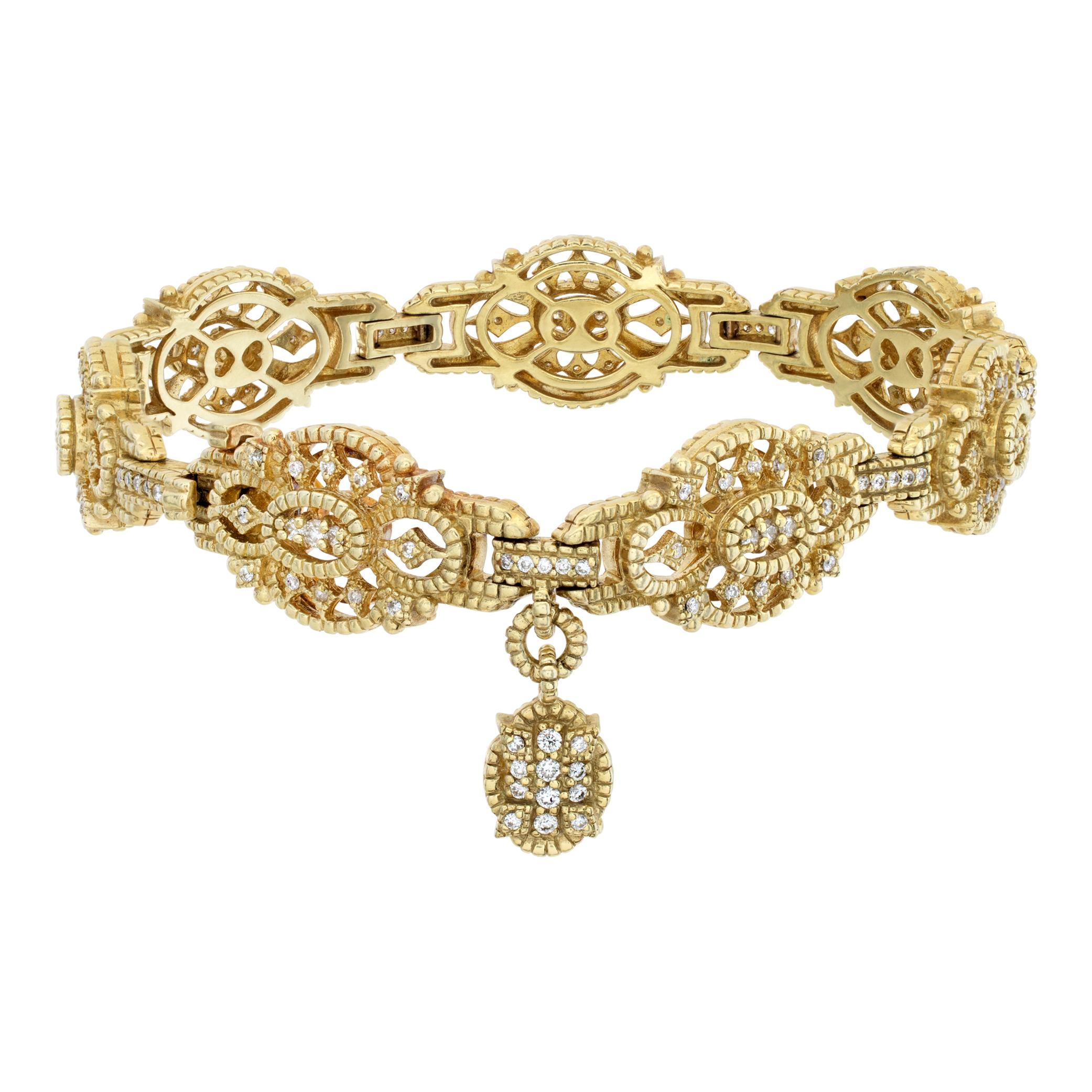 Judith Ripka diamond 18k yellow gold bracelet