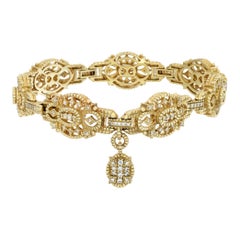 Judith Ripka Diamantarmband aus 18 Karat Gelbgold mit Diamanten