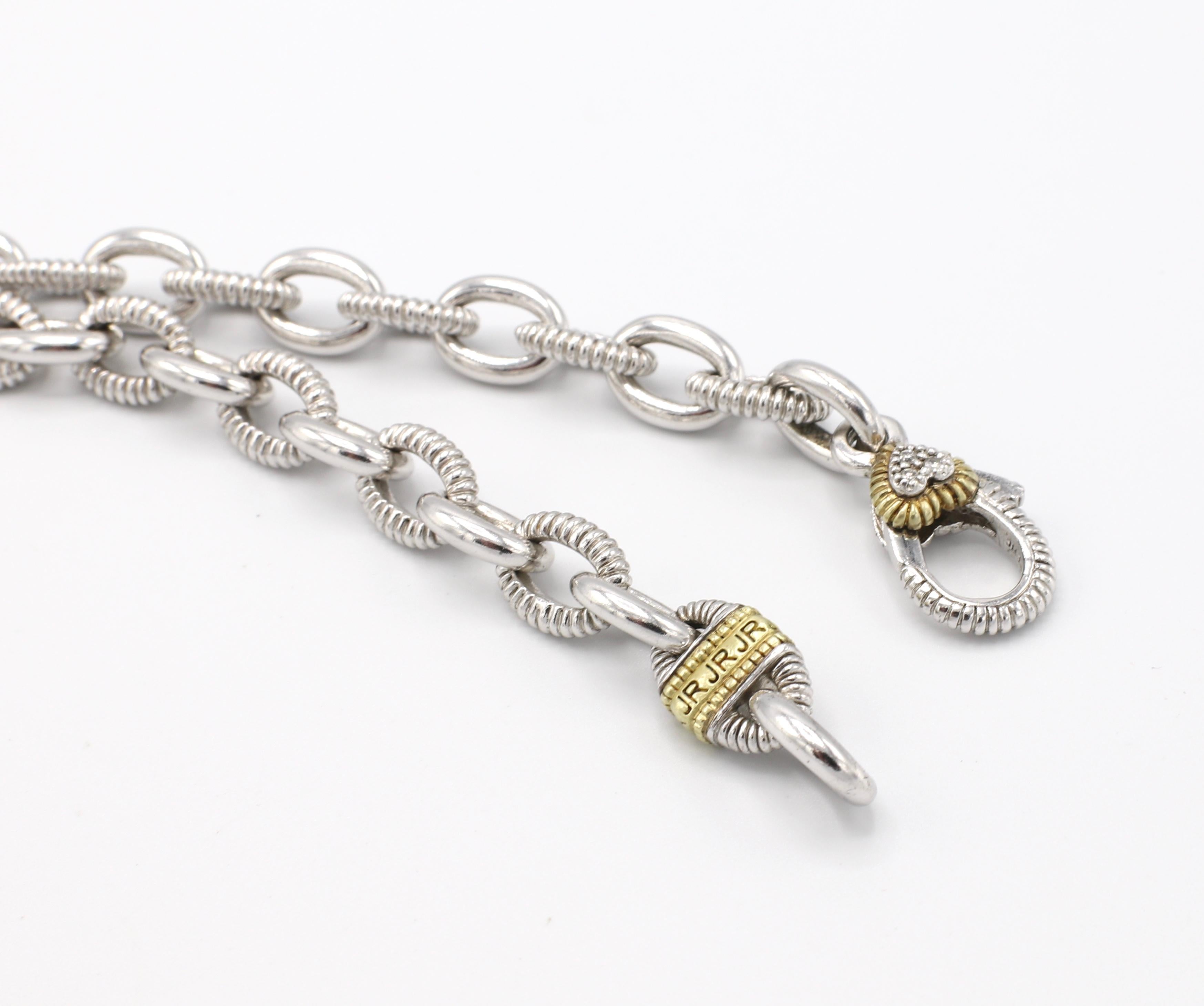 Judith Ripka Diamond & Citrine Heart Sterling Silver & 18K Gold Pendant Necklace 1