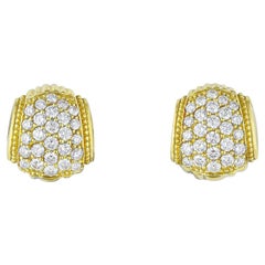Judith Ripka Diamond Gold Earrings