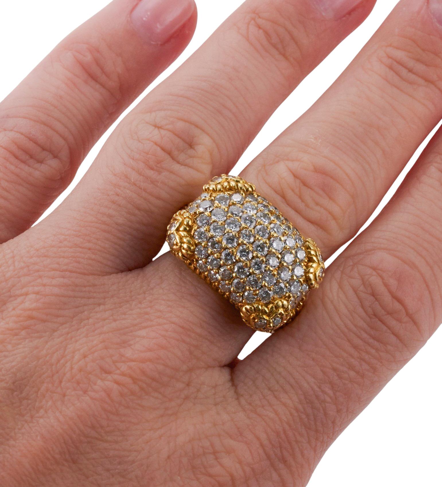 Women's Judith Ripka Diamond Gold Ring For Sale