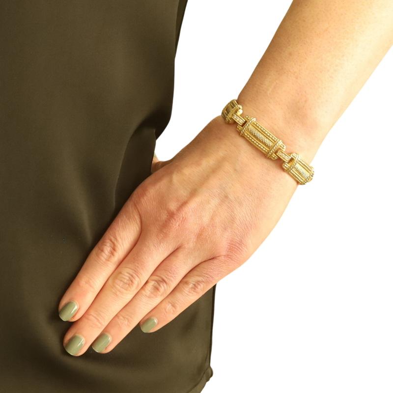 Taille ronde Judith Ripka Diamond Link Bracelet 7