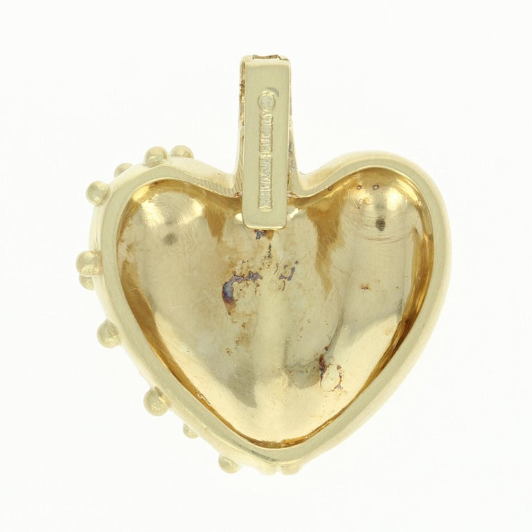 Judith Ripka Diamond Spiked Heart Enhancer Pendant, 18k Gold Round Cut ...
