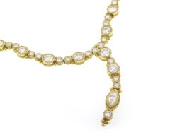 Judith Ripka Diamond "Y" Drop Tennis Necklace 7.73 Carat, with Box