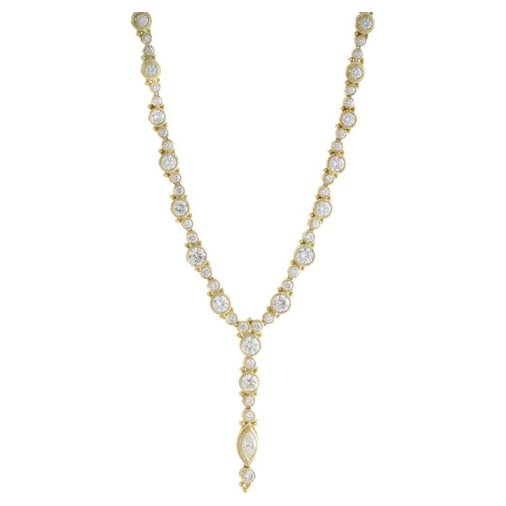 Judith Ripka Diamond "Y" Drop Tennis Necklace 7.73CTTW For Sale