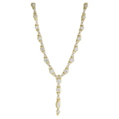 Vintage Judith Ripka Diamond "Y" Drop Tennis Necklace 7.73CTTW