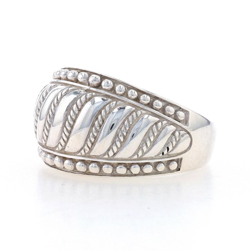 Women's Judith Ripka Dome Statement Band - Sterling Silver 925 Stripe Ring For Sale
