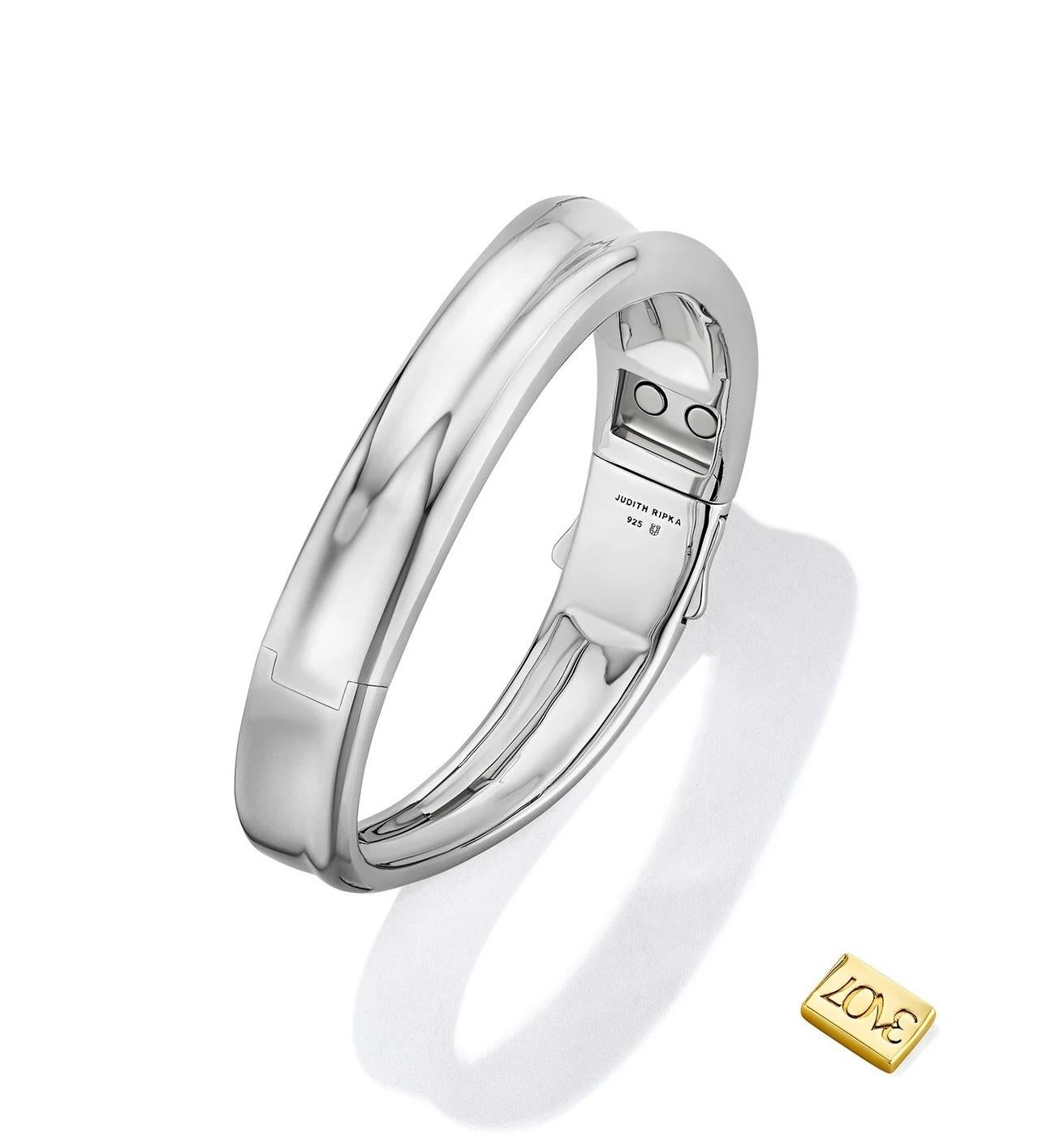 Judith Ripka, Eros 3707 Bangle Love Bracelet with 18K Gold & Presentation Box For Sale 6