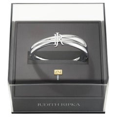 Judith Ripka, Eros 3707 Bangle Love Bracelet with 18K Gold & Presentation Box