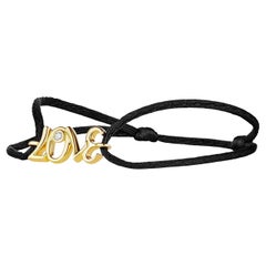Judith Ripka, EROS 3707 Black Cord Bracelet with Diamond in 18K Solid Gold
