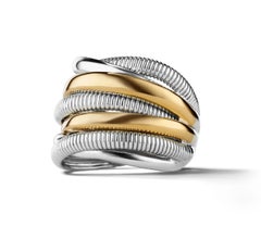Judith Ripka, Eternity Seven Band Highway Ring with 18K Gold