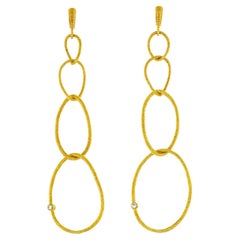 Judith Ripka fabuleuses boucles d'oreilles chandelier en or de 4 pouces