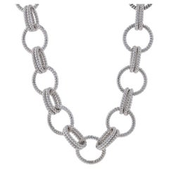 Judith Ripka Fancy Kette Halskette 18" - Sterlingsilber 925 Onyx Seil Textur
